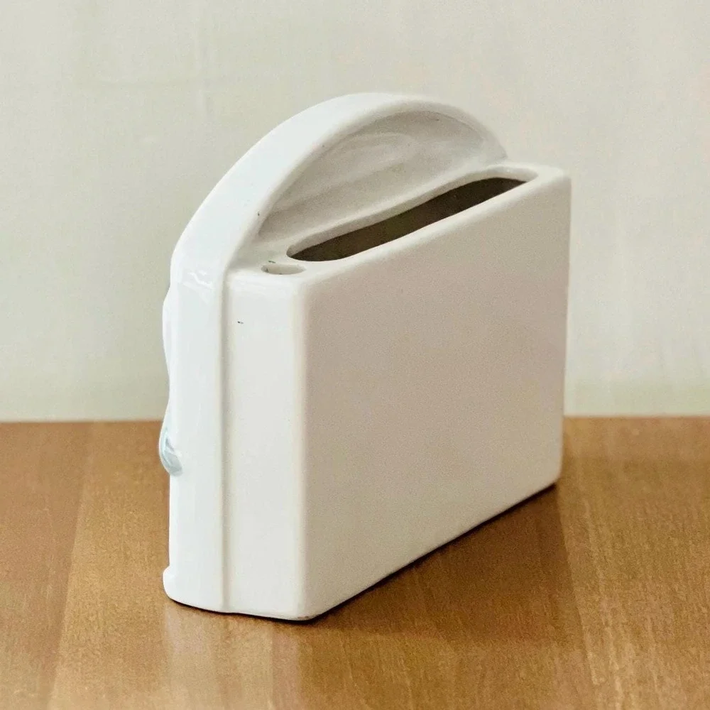 Vintage‎ Otagiri Cow Napkin Holder Black and white bull hand painted. Japan EUC